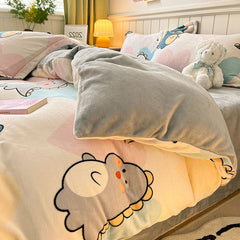 Thickened Winter Double-sided Milk Velvet Bed Sheet And Quilt Cover