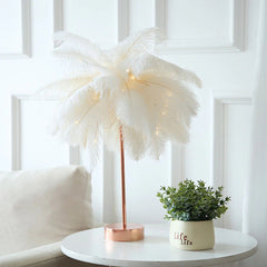 Lampe de chevet classique en plumes