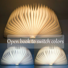 Offene Buch-Nachttischlampe