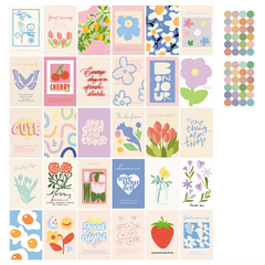 Ensemble de collages muraux Preppy Girl