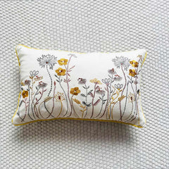 Rural Flower Pattern Embroidered Pillowcase