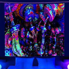 Tapisserie de lumière noire trippante