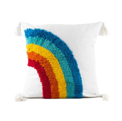 Housse de coussin arc-en-ciel