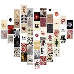 Collage mural de fille rétro