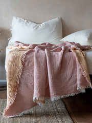 Tassel Blanket 100% Cotton Sofa Throw Cartoon Throw Blanket Quilt