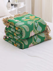 Print Plant Four Season Sofa Throw Boho Throw Blanket