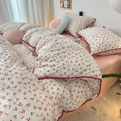 Parure de lit vintage cerise