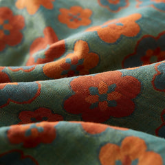 Colorful Flower Jacquard Cotton Reversible Quilt