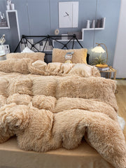 Winter Thickened Mink Velvet Bed Four Piece Set by LSI