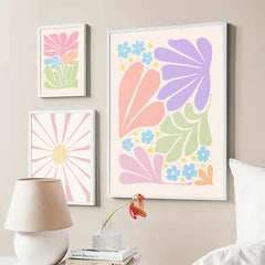 Minimalistische ästhetische Pastellblumen Leinwandposter