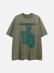 T-shirt imprimé portrait abstrait