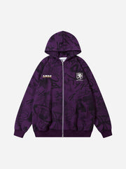 Sweat à capuche imprimé graffiti sur toute la surface - 1823