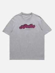 T-Shirt mit Alphabet-Stickerei-Print