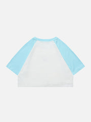 T-Shirt mit beflockter Alphabet-Stickerei