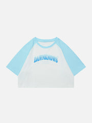 T-Shirt mit beflockter Alphabet-Stickerei