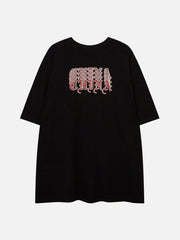 T-shirt graphique avec peinture à l'huile de l'alphabet