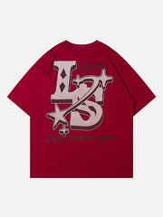 T-shirt imprimé à paillettes alphabet