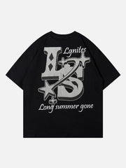 T-shirt imprimé à paillettes alphabet