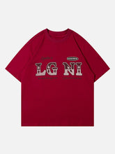 T-Shirt mit Alphabet-Pailletten-Print