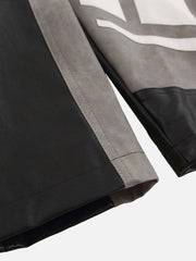 Amerikanische Biker-Lederjacke mit Stickerei - 1658