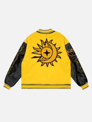 Veste de baseball American Creative Flame Elements brodée de lettres - 1608