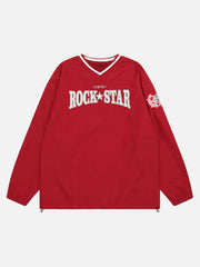 Amerikanisches Sweatshirt mit V-Ausschnitt und Monogramm