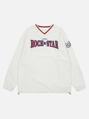 Amerikanisches Sweatshirt mit V-Ausschnitt und Monogramm