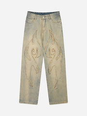 Amerikanische bestickte Jeans mit geradem Bein - 1651