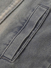 American Fashion – Weiße Jeansjacke im Used-Look