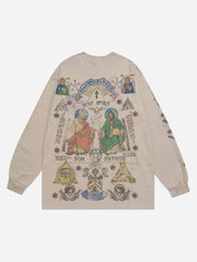 T-shirt à manches longues avec graffitis américains