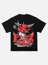 T-shirt à manches courtes imprimé personnages hip-hop américains - 1454