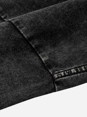 T-shirt délavé à imprimé hip-hop américain