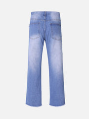 Jean patchwork américain colorblock