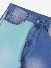 Jean patchwork américain colorblock