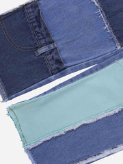 Jean patchwork américain colorblock