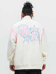 Sweat-shirt ample brodé patchwork américain