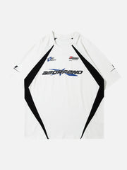 T-shirt à revers vintage patchwork américain