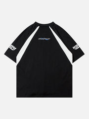 T-shirt à revers vintage patchwork américain