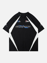 T-shirt à revers vintage patchwork américain