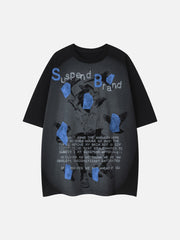 T-Shirt mit amerikanischem Print und Vogelmotiv