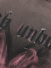 Sweat-shirt à capuche en daim avec motif graffiti papillon américain rétro