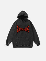 Sweat à capuche imprimé au design rétro américain