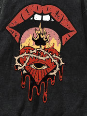 Sweat à capuche imprimé au design rétro américain