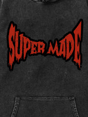 Sweat à capuche imprimé au design rétro américain