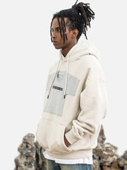 Sweat à capuche en velours patchwork rétro américain - 1929