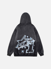 American Retro Gradient Loose Velvet Hoodie