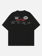 Amerikanischen Retro Hip-Hop Schwarz Und Weiß Aufkleber T-shirt