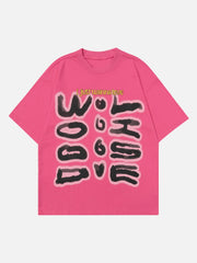 T-shirt américain rétro simple avec graffiti