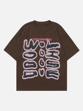 Amerikanisches Retro-T-Shirt mit einfachen Buchstaben und Graffiti