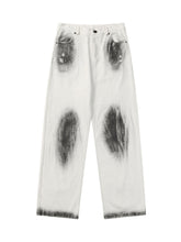 American Street Fashion Creative Design Washed Jeans